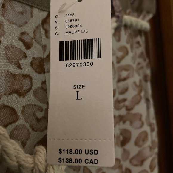 Anthropologie Ollari cream/mauve flowy pants - Bohemian pattern - Large - NWT - Picture 5 of 11